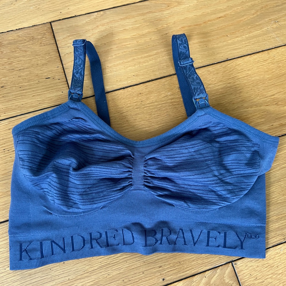 Kindred Bravely Sublime Hands Free Pumping and Nursing Bra - Blue Size M